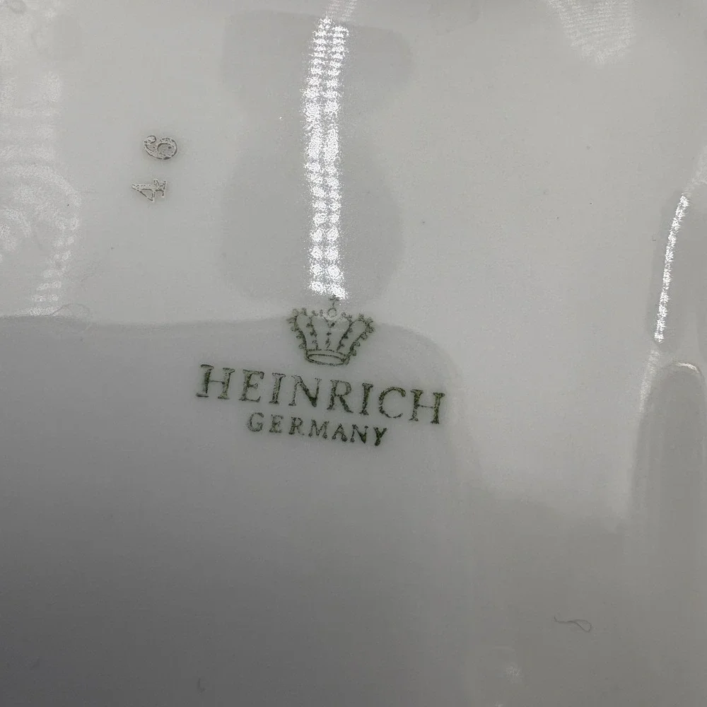 Heinrich Germany Asbach Urallt Ceramic Ashtray Gold Trim‎ Vintage